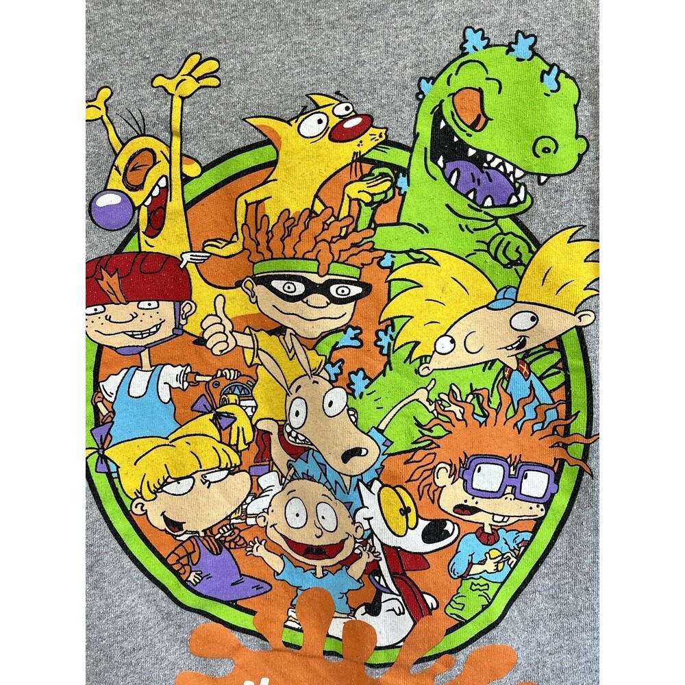 Nickelodeon Rugrats Graphic Adult T Shirt Size Medium‎ Gray Short Sleeve